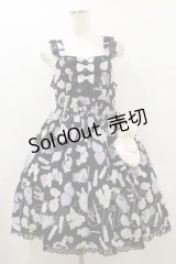 Angelic Pretty / Fluffy Puff Bunnyジャンパースカート Free ブラック H-25-09-22-060-AP-OP-NS-ZH