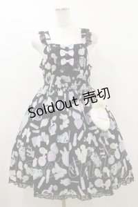 Angelic Pretty / Fluffy Puff Bunnyジャンパースカート Free ブラック H-25-09-22-060-AP-OP-NS-ZH