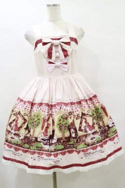 画像1: BABY,THE STARS SHINE BRIGHT / My little red riding hood柄ドットリボンジャンパースカート Free ピンク H-25-09-22-066-BA-OP-NS-ZH