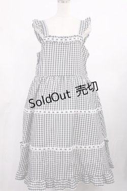 画像1: Cherirulu Chocola / ギンガムチェックジャンパースカート 4L ブラック H-25-09-22-1001-LO-OP-NS-ZH