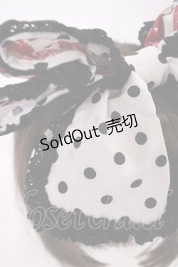 画像3: BABY,THE STARS SHINE BRIGHT / いちごみるくなStrawberry Days柄リボンカチューシャ  オフ白(黒ドット) H-25-09-22-1035-BA-AC-NS-ZH