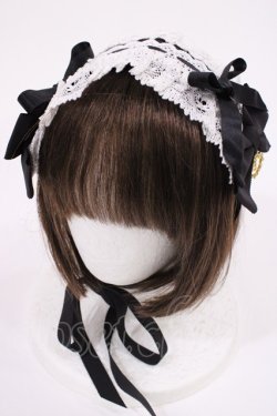 画像1: BABY,THE STARS SHINE BRIGHT / プリンセスドロップヘッドドレス  ブラック/オフ白 H-25-09-22-1037-BA-AC-NS-ZH