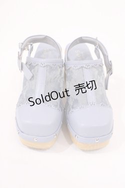 画像1: axes femme / スタッズデザインレースサボ S(22.5cm) サックス H-25-09-22-1039-AX-SH-NS-ZH