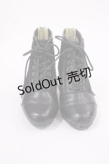 axes femme / チュールレースアップブーツ S(22.5cm) ブラック H-25-09-22-1040-AX-SH-NS-ZH