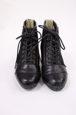 画像1: axes femme / チュールレースアップブーツ S(22.5cm) ブラック H-25-09-22-1040-AX-SH-NS-ZH