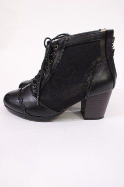 画像2: axes femme / チュールレースアップブーツ S(22.5cm) ブラック H-25-09-22-1040-AX-SH-NS-ZH