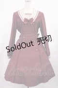 Innocent World / ストライプフレアーワンピース L ボルドー H-25-09-22-1010-IW-OP-NS-ZH