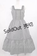 m petit by misako / ストライプジャンパースカート L グレー H-25-09-22-1002-LO-OP-NS-ZH