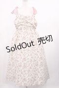 melume / 小花柄肩リボンジャンパースカート 4L 生成り H-25-09-22-1003-LO-OP-NS-ZH