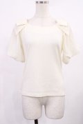axes femme POETIQUE / 肩リボントップス M アイボリー H-25-09-22-1023-AX-TO-YZ-ZH