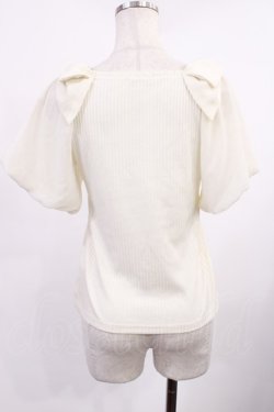 画像2: axes femme POETIQUE / 肩リボントップス M アイボリー H-25-09-22-1023-AX-TO-YZ-ZH
