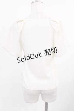 画像2: axes femme POETIQUE / 肩リボントップス M アイボリー H-25-09-22-1023-AX-TO-YZ-ZH