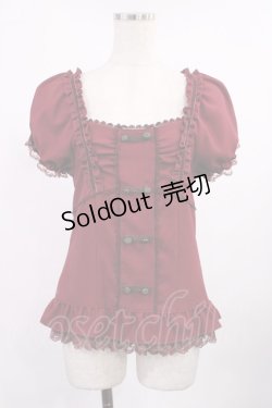 画像1: axes femme / フリルトップス M ワイン H-25-09-22-1024-AX-TO-NS-ZH