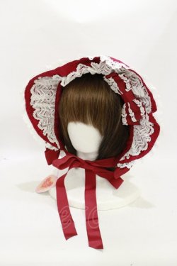 画像1: BABY,THE STARS SHINE BRIGHT / トーションレースのフルボンネット  エンジ H-25-09-22-013-BA-AC-NS-ZH