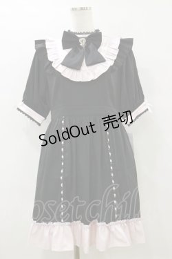 画像1: DearMyLove / レースアップリボンドーリーワンピース L ブラック H-25-09-22-079-EL-OP-NS-ZH