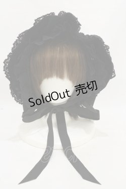 画像1: BABY,THE STARS SHINE BRIGHT / 別珍トーションレースフルボンネット  ブラック H-25-09-22-014-BA-AC-NS-ZH
