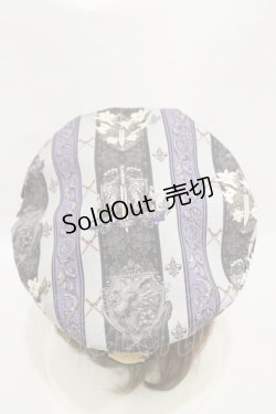 画像2: ALICE and the PIRATES / St.Lily Wolf〜狼騎士と百合の誓い〜柄ベレー帽  ブラック H-25-09-22-002-PA-AC-NS-ZH