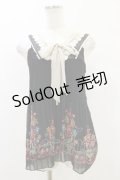 axes femme / 花柄タンク M ブラック H-25-09-22-025-AX-TO-NS-ZH