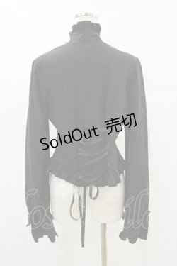 画像2: fanplusfriend（海外ロリータブランド） / スタンドカラーフリルブラウス XL ブラック H-25-09-22-028-LO-BL-NS-ZH