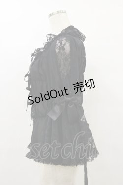 画像3: metamorphose / スクエアあきレース姫袖ブラウス サイズ1 ブラック H-25-09-22-032-ME-BL-NS-ZH