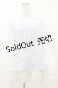Lovely Tency / 眞白ありすコラボ/レーススリーブブラウス L サックス H-25-09-22-033-LO-BL-NS-ZH