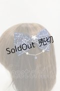 axes femme / 星座柄リボンヘアクリップ  ネイビー H-25-09-22-005-AX-AC-NS-ZH