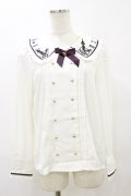 Amavel / 時計歯車刺繍ブラウス Free オフ/ボルドー H-25-09-22-038-CA-BL-NS-ZH