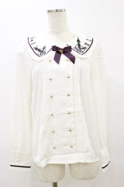 画像1: Amavel / 時計歯車刺繍ブラウス Free オフ/ボルドー H-25-09-22-038-CA-BL-NS-ZH