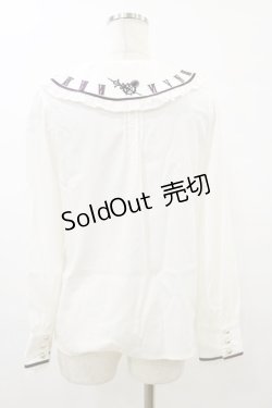 画像2: Amavel / 時計歯車刺繍ブラウス Free オフ/ボルドー H-25-09-22-038-CA-BL-NS-ZH