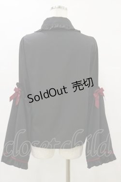 画像2: Amavel / つけ袖付和風フリルブラウス Free ブラック/ボルドー H-25-09-22-039-CA-BL-NS-ZH
