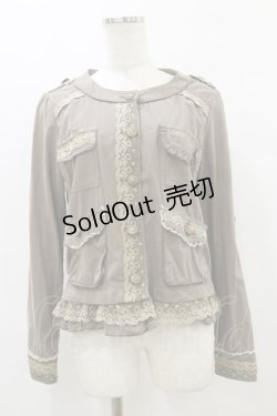 画像1: axes femme / ノーカラージャケット M カーキ H-25-09-22-043-AX-JA-NS-ZH