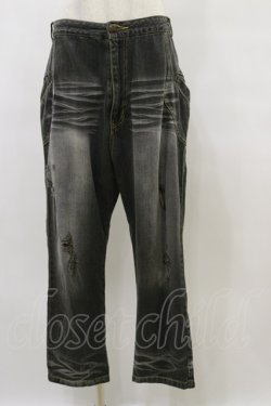 画像1: ALGONQUINS / ダメージデニムパンツ  グレー H-25-09-23-048-AL-PA-KB-ZH