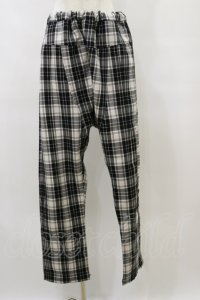 ALGONQUINS / チェックサルエルパンツ  オフ×ブラック H-25-09-23-049-AL-PA-KB-ZH