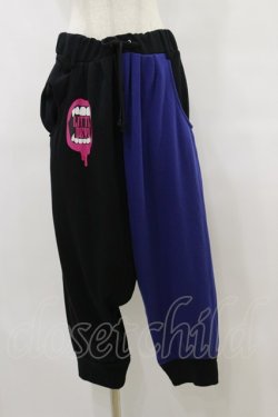 画像1: HELL CAT PUNKS / バイカラーサルエルパンツ F 黒 H-25-09-23-052-PU-PA-KB-ZH