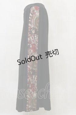 画像3: Qutie Frash / 和柄切替ワイドパンツ  黒 H-25-09-23-058-QU-PA-KB-ZH