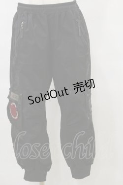 画像1: Qutie Frash / ワッペンカーゴパンツ L ブラック H-25-09-23-062-QU-PA-KB-ZH
