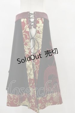 画像2: Qutie Frash / ベルトオーバースカート  黒×赤 H-25-09-23-063-QU-SK-KB-ZH