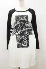 HELL CAT PUNKS / ラグランワンピース F 黒×白 H-25-09-23-067-PU-OP-KB-ZH