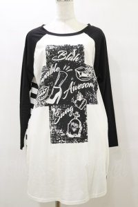 HELL CAT PUNKS / ラグランワンピース F 黒×白 H-25-09-23-067-PU-OP-KB-ZH