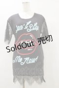 【SALE】HELL CAT PUNKS / レース切り替えTシャツワンピ F 黒 H-25-09-23-068-PU-OP-KB-ZT492