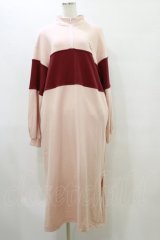 Candy Stripper / BRAVE DINOSAUR SWEATワンピース 2(M) PINK×BORDEAUX H-25-09-23-070-PU-OP-KB-ZH