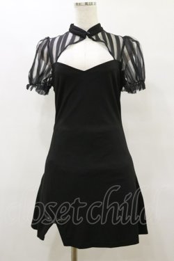 画像1: PUNK RAVE / Chinese Style Silk Fan Cheongsam Dress M ブラック H-25-09-23-072-PU-OP-KB-ZH