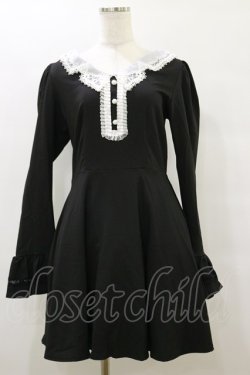 画像1: DARK IN LOVE / Gothic lolita doll longsleeves dress M ブラック H-25-09-23-073-PU-OP-KB-ZH