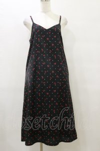 Candy Stripper / TINY CHERRY CAMISOLEワンピース  ブラック H-25-09-23-074-PU-OP-KB-ZH