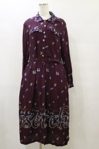 Jane Marple Dans Le Salon / Dance with roses jacquardワーキングドレス  ボルドーミックス H-25-09-23-076-JM-OP-KB-ZH