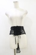 MARBLE / コルセット型フェミニンレースベルト  黒 H-25-09-23-007-GO-ZA-KB-ZH