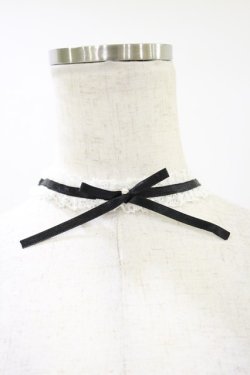 画像1: MARBLE / レースリボンチョーカー  黒×白 H-25-09-23-013-GO-AC-KB-ZH