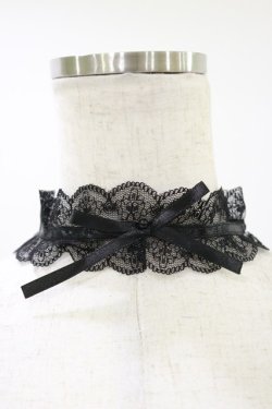 画像1: MARBLE / レースリボンチョーカー  黒×黒 H-25-09-23-015-GO-AC-KB-ZH