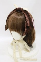 MARBLE / リボン型クラシカルヘッドドレス  茶 H-25-09-23-018-GO-AC-KB-ZH
