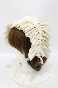 画像1: MARBLE / フリンジリボンフリルヘッドドレス  アイボリー H-25-09-23-020-GO-AC-KB-ZH